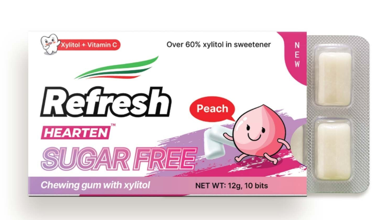 REFRESH жевательная резинка со вкусом Персика 12 г